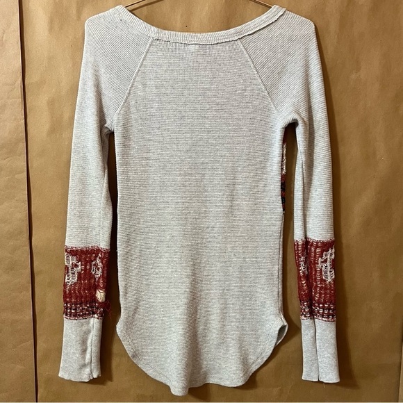 Free People | Rare Bambi Swit Ram Skull Knit Thermal Top Southwestern Size S - Picture 10 of 12